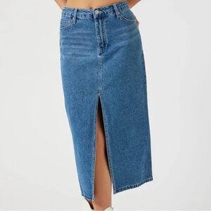 Denim Slit Skirt
